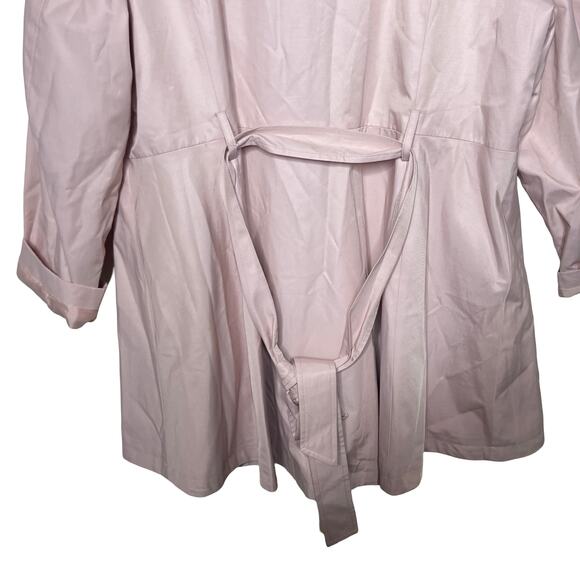 Betsy Johnson blush pink rose button trench coat sz 3X - Picture 4 of 8